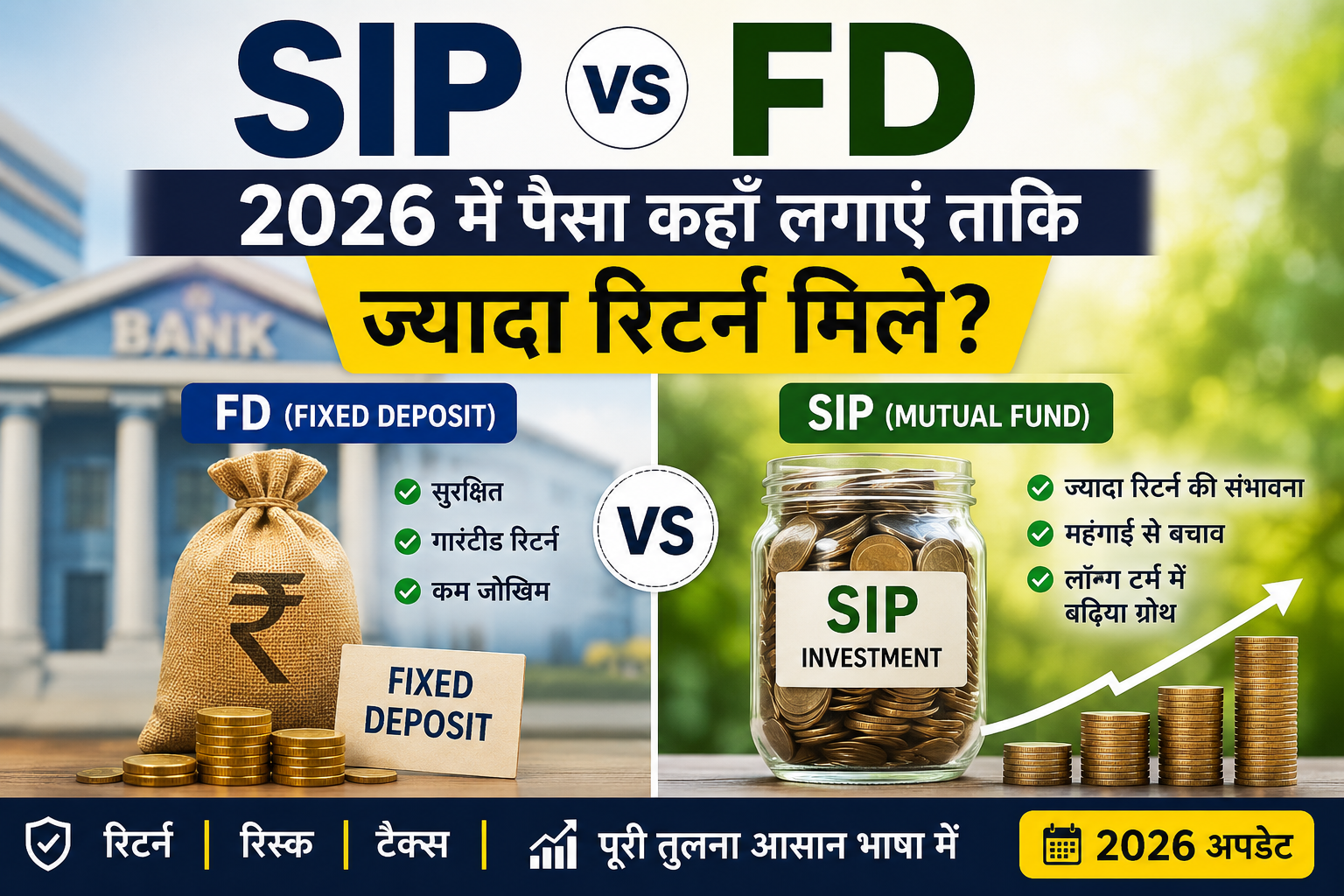 SIP vs FD: 2026 में कौन देगा ज्यादा रिटर्न? पूरी तुलना आसान भाषा में