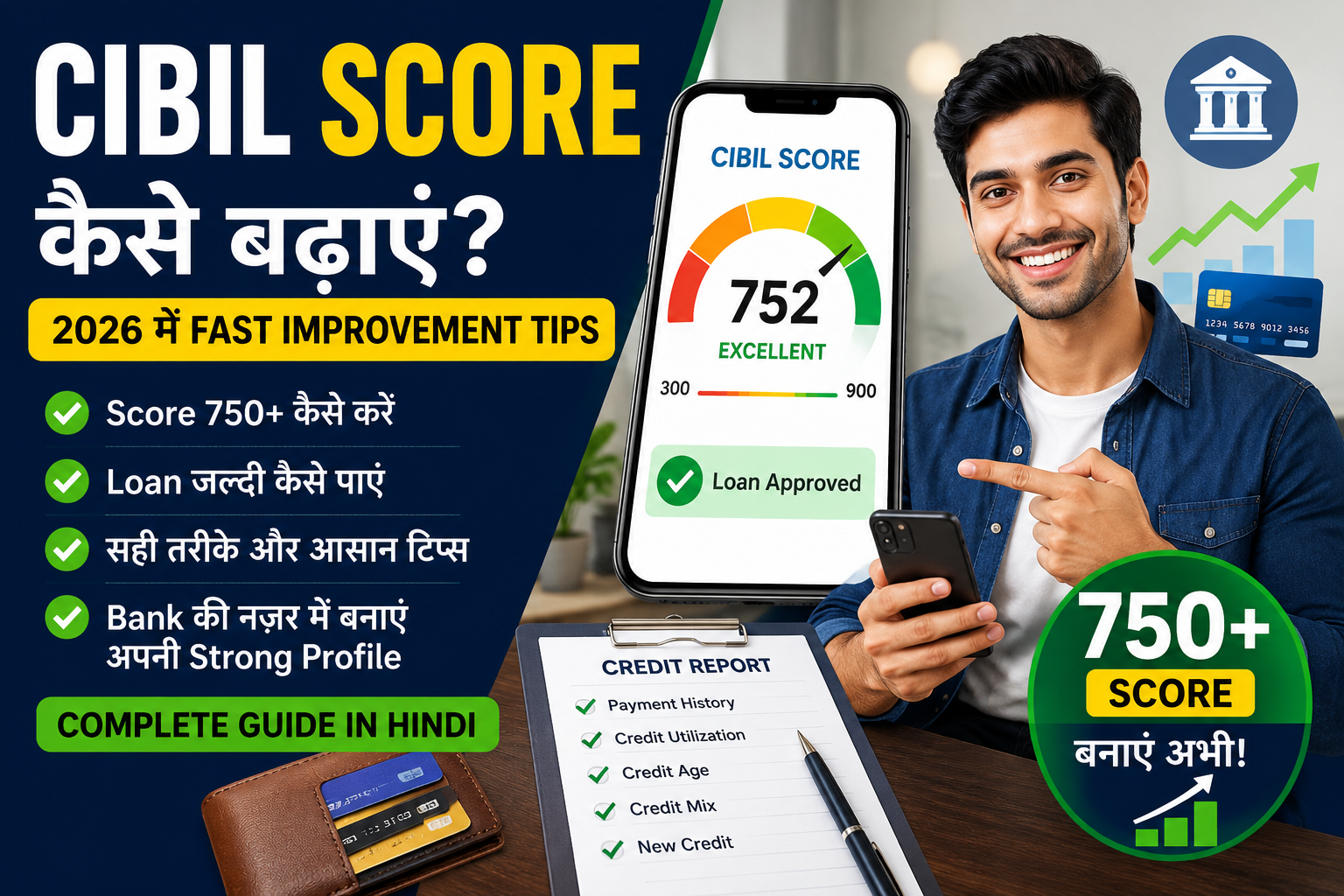 CIBIL Score कैसे बढ़ाएं? 2026 में Fast Improvement Tips पूरी जानकारी हिंदी में