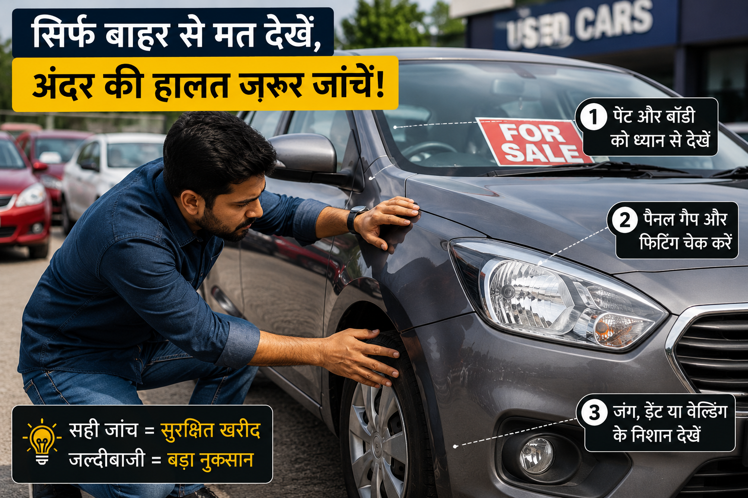 बाहर से नई दिखने वाली used car