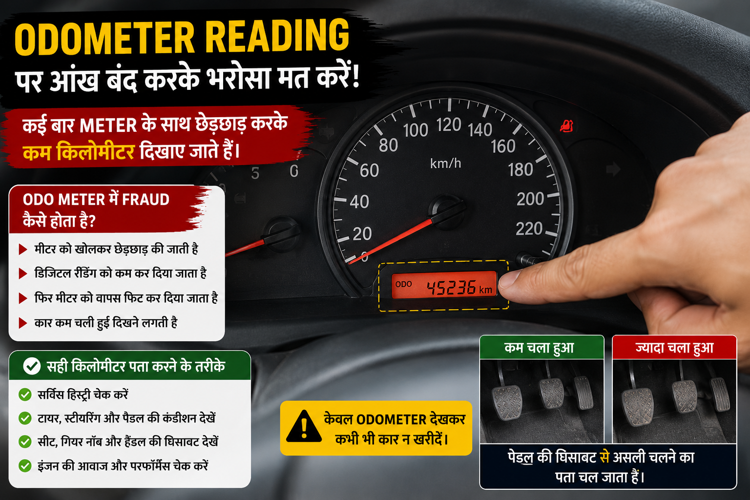 Used car odometer reading check