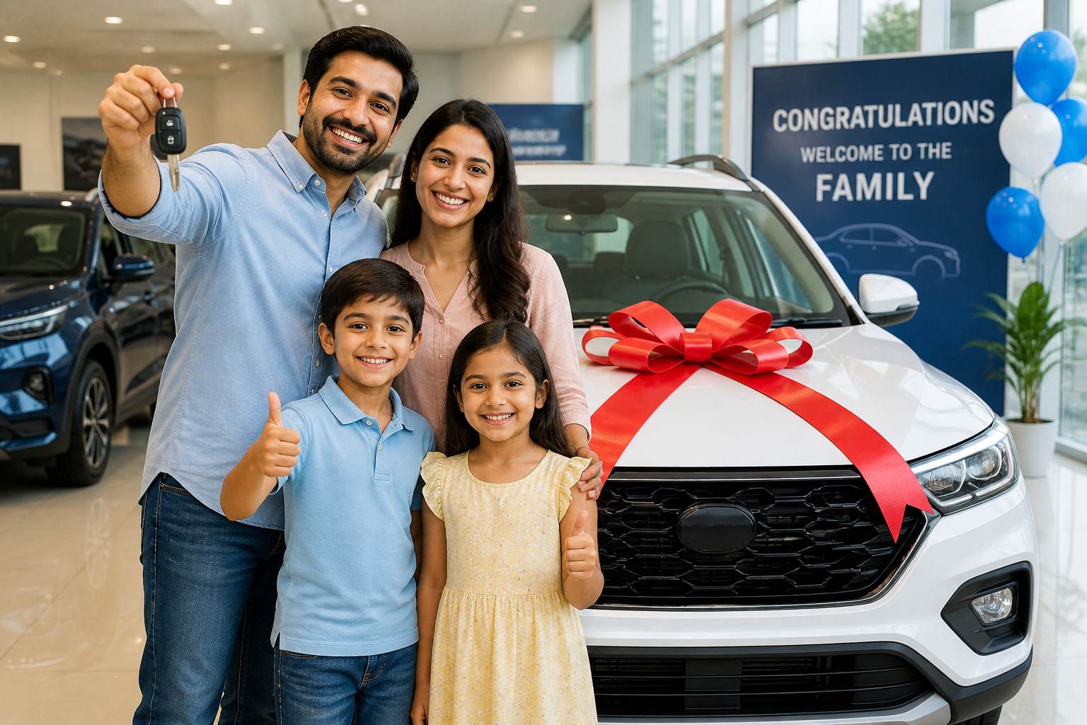 happy family buying new car india 2026
