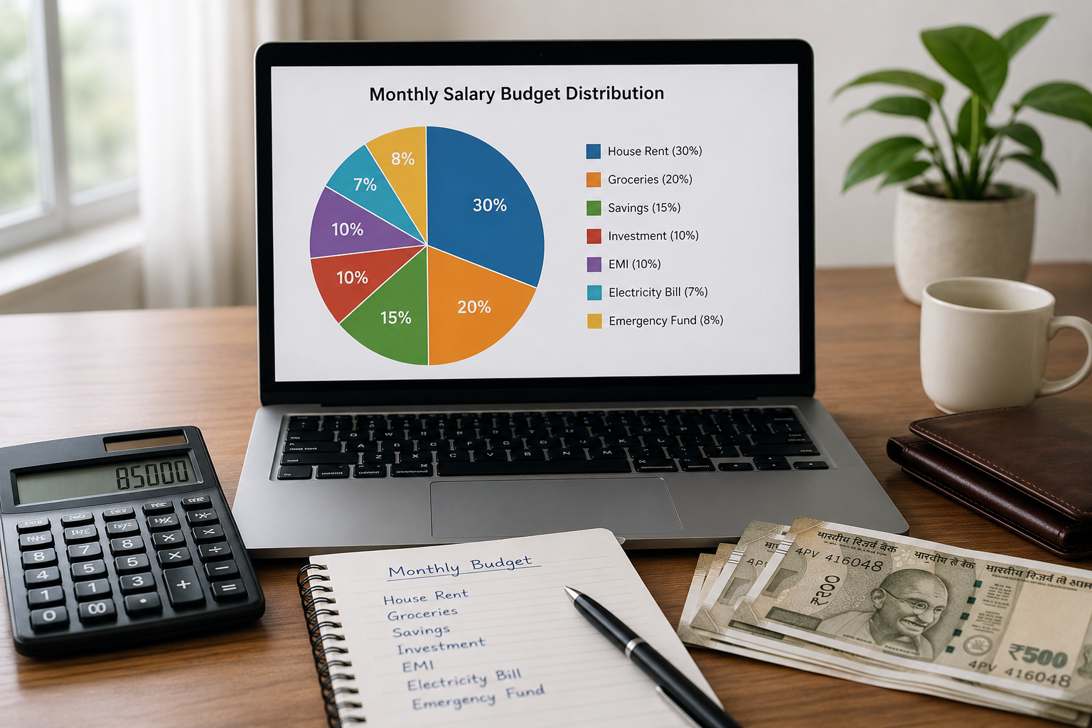 Monthly Salary Budget Example