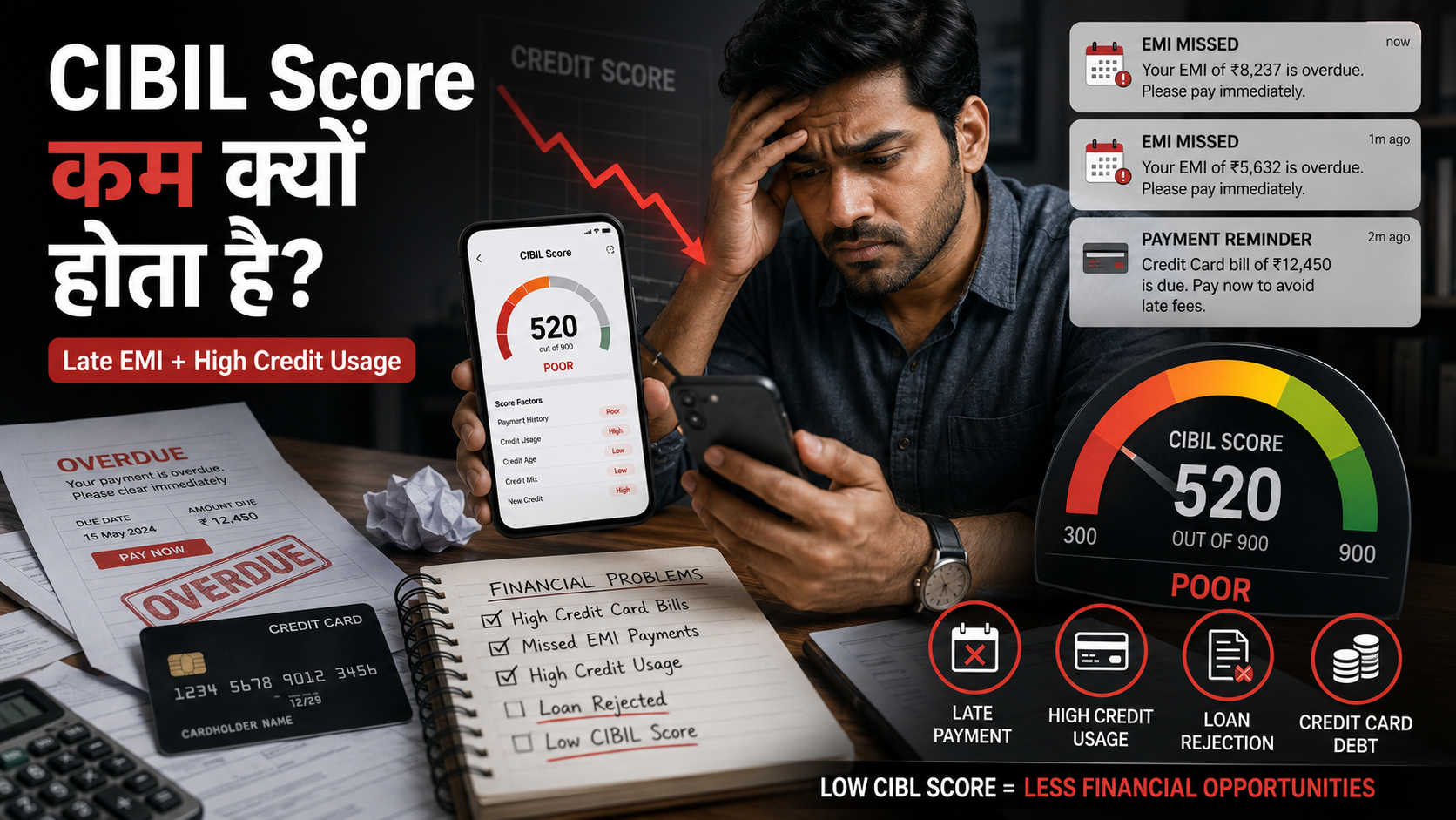 Reasons behind low CIBIL score