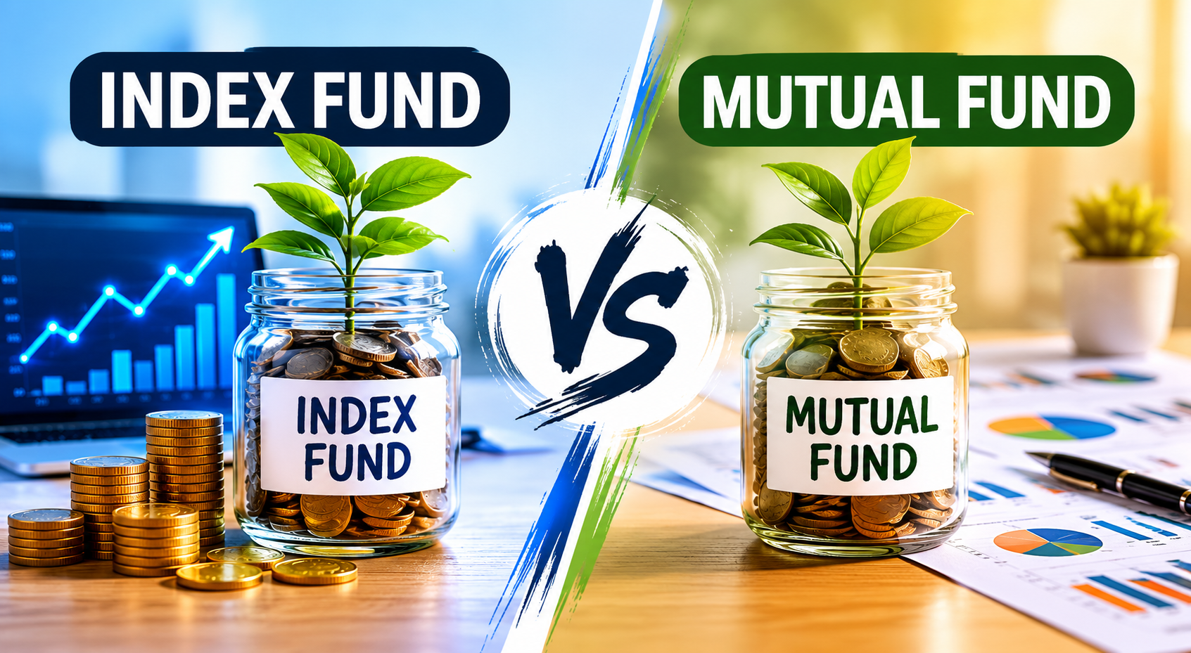 Index Fund vs Mutual Fund comparison chart